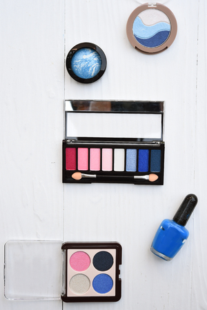 collection of make up and cosmetic beauty products arrangedの写真素材
