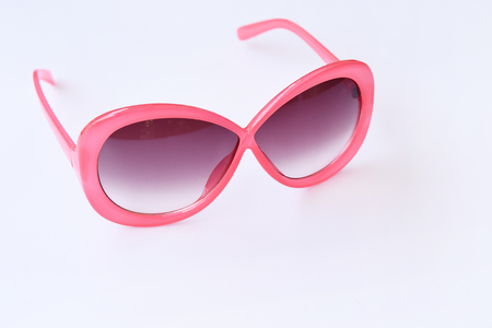 Modern fashionable sunglasses isolated on white backgroundの写真素材