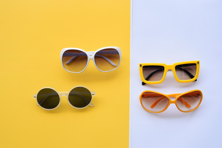 Modern fashionable sunglasses for backgroundの写真素材