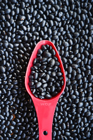close up of black beans for backgroundの写真素材