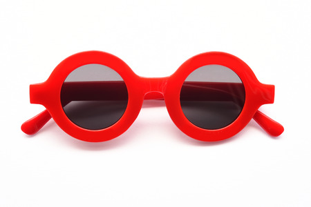 Modern fashionable sunglasses isolated on white backgroundの写真素材