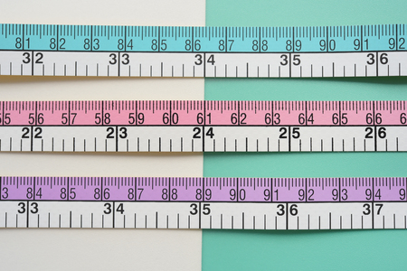 close up of measure tape for background