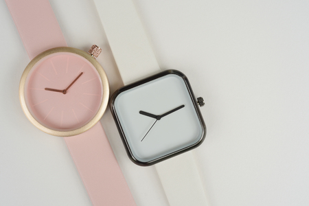 Set of multicolored wristwatches for backgroundの写真素材