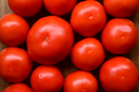 close up of red tomatoes for backgroundの写真素材