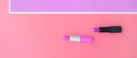 close up of color lipsticks for backgroundの写真素材