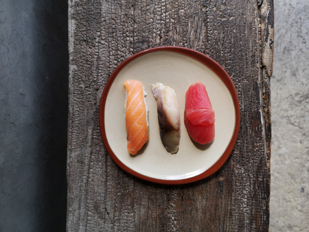 Japanese food - Sushi of salmon & tuna sushiの写真素材