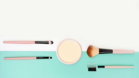 collection of make up and cosmetic beauty products arrangedの写真素材