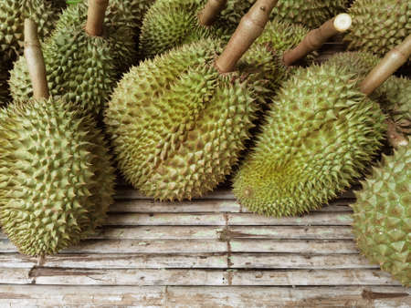 Top view of durian fruit on the floor