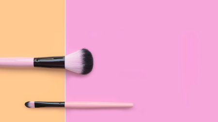 Set of makeup brushes for backgroundの写真素材