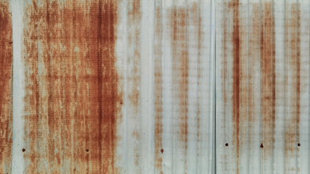 Old zinc surface background or the tin roof background with the rust