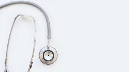 close up of stethoscope isolated on white backgroundの写真素材