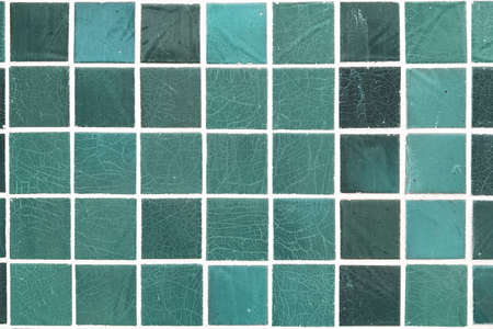 close up of blue tile wall for backgroundの写真素材