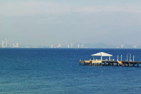 tropical beach and blue sky in natureの写真素材