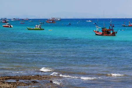tropical beach and blue sky in natureの写真素材