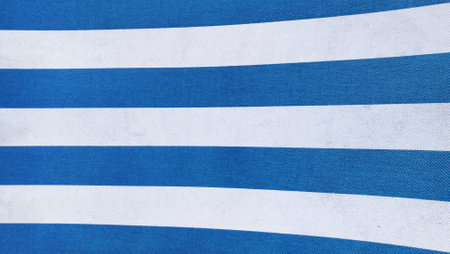 close up of blue and white striped fabric for backgroundの写真素材