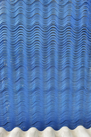 close up of stack blue roof tiles for industrial of constructionの写真素材