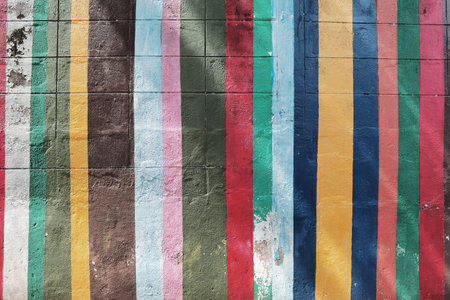 Multicolored concrete brick wall texture for backgroundの写真素材