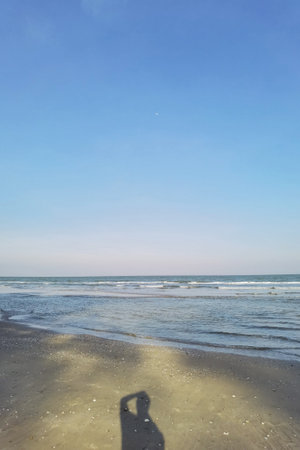 tropical beach and blue sky in natureの写真素材