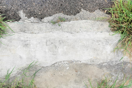 The surface of striped concrete street for backgroundの写真素材