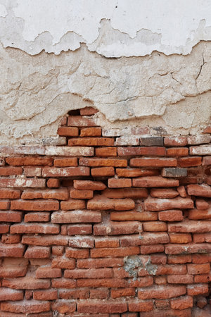 brick wall with cement wall texture for backgroundの写真素材