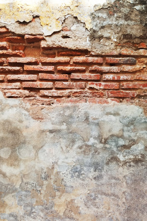 brick wall with cement wall texture for backgroundの写真素材