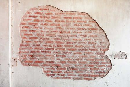 brick wall with cement wall texture for background
