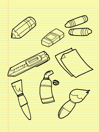 Freehand drawing drawing tools set のイラスト素材