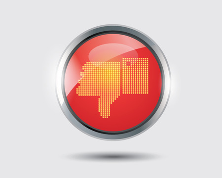 thumb down red circle web icon on white background.のイラスト素材