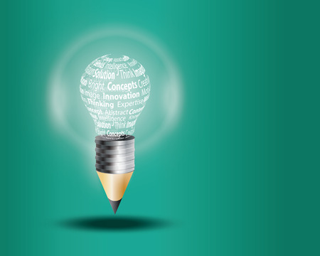 Innovate business concept made with words on light bulbのイラスト素材