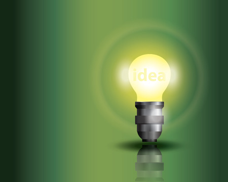 Light bulb on green background with copy textのイラスト素材