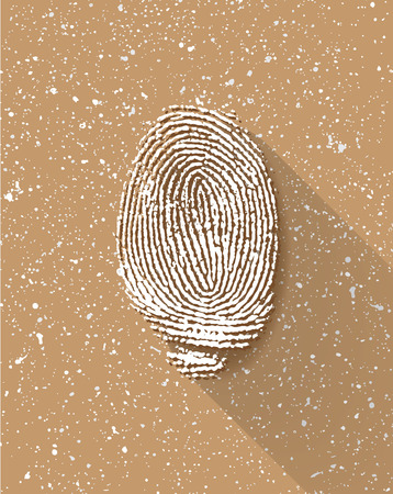 vector finger print on brown paperのイラスト素材