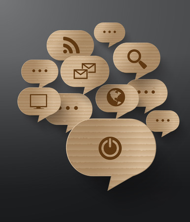 Abstract cardboardgraphics of bubble speech.のイラスト素材