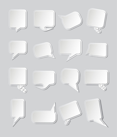 set of blank  paper speech bubbles.のイラスト素材