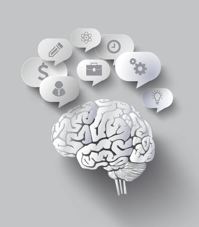 Abstract  Design of bubble speech and brain.のイラスト素材