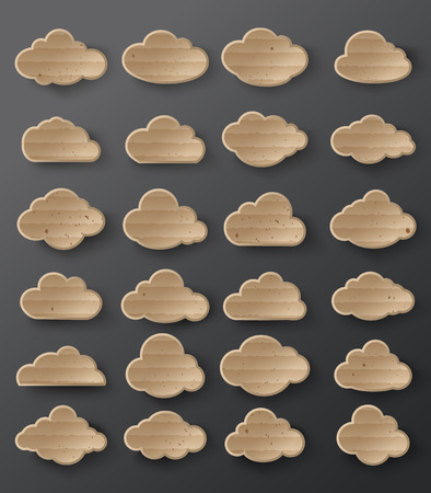 Vector illustration of clouds collection.card board style.のイラスト素材