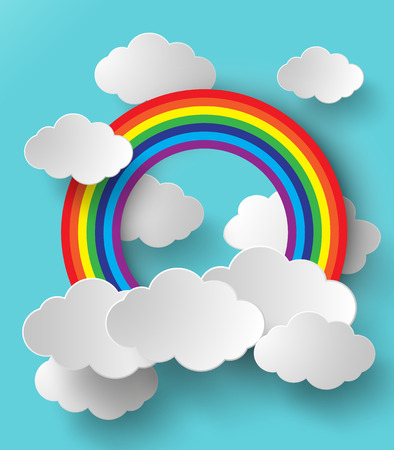 Abstract paper rainbow. Vector illustration.のイラスト素材