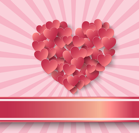 Heart Paper Sticker.vector illustration.のイラスト素材