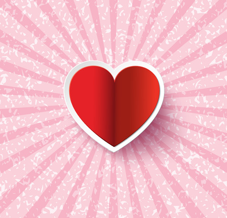 Heart Paper Sticker.vector illustration.のイラスト素材