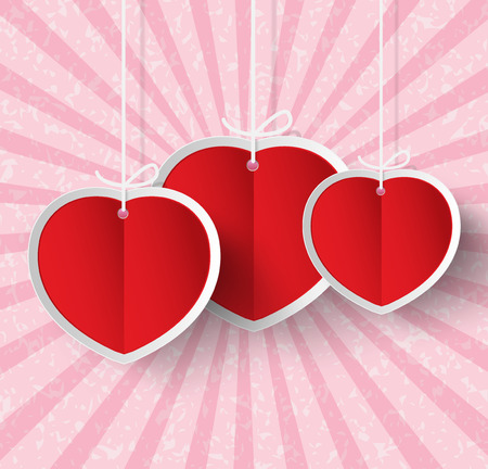 Heart Paper Sticker.vector illustration.のイラスト素材