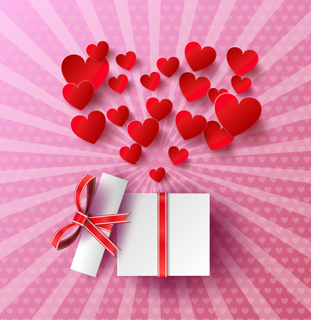 Heart Paper Sticker.vector illustration.のイラスト素材