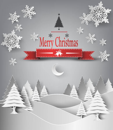 Christmas Greeting Card. Merry Christmas lettering, vector illustrationのイラスト素材