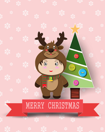 Christmas  character cute kids .Vector illustrationのイラスト素材