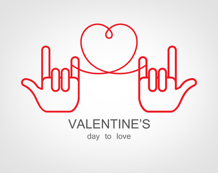 Hand Love vector for valentine's day .のイラスト素材
