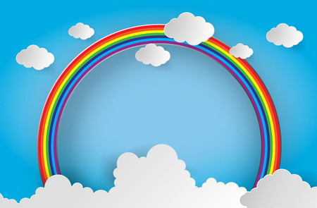 Abstract paper rainbow. Vector illustration.のイラスト素材