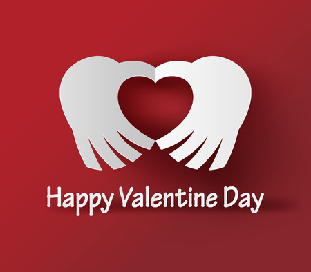 Vector illustration of Valentines day. Abstract paper 
hearts.のイラスト素材