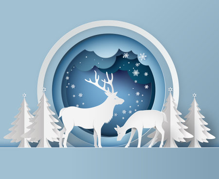 World Wildlife Day with the animal , Paper art style.のイラスト素材