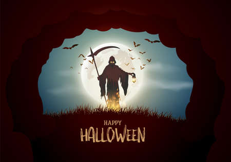 paper cut of Autumn season ,colorful autumn leaves on  background. Vector illustration.のイラスト素材