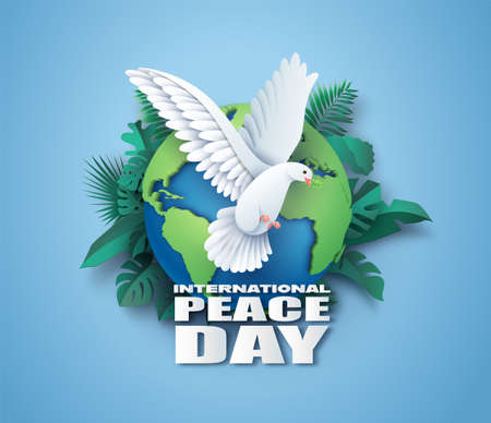 Paper cut of International Peace Day.の写真素材