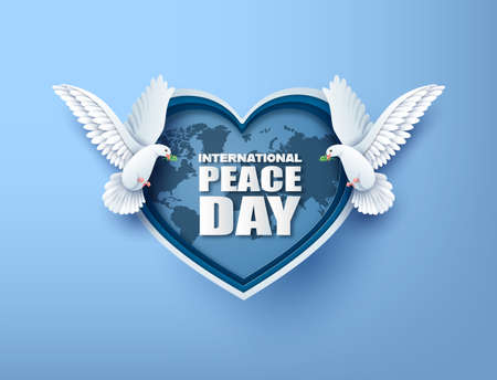 Paper cut of International Peace Day.の写真素材