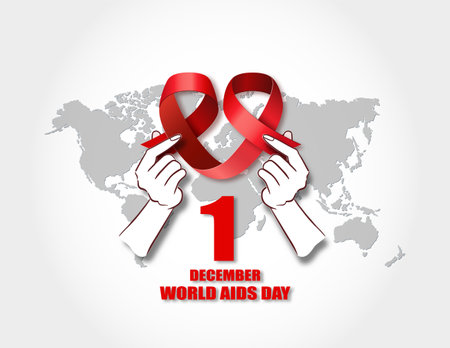1st December, World Aids Day.Banner Background Illustration.のイラスト素材